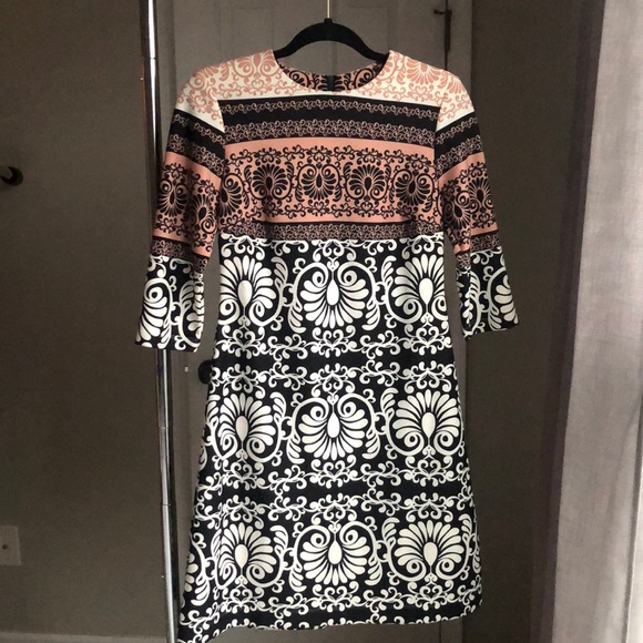 Multi-colored, color block dress with pattern - Picture 1 of 3